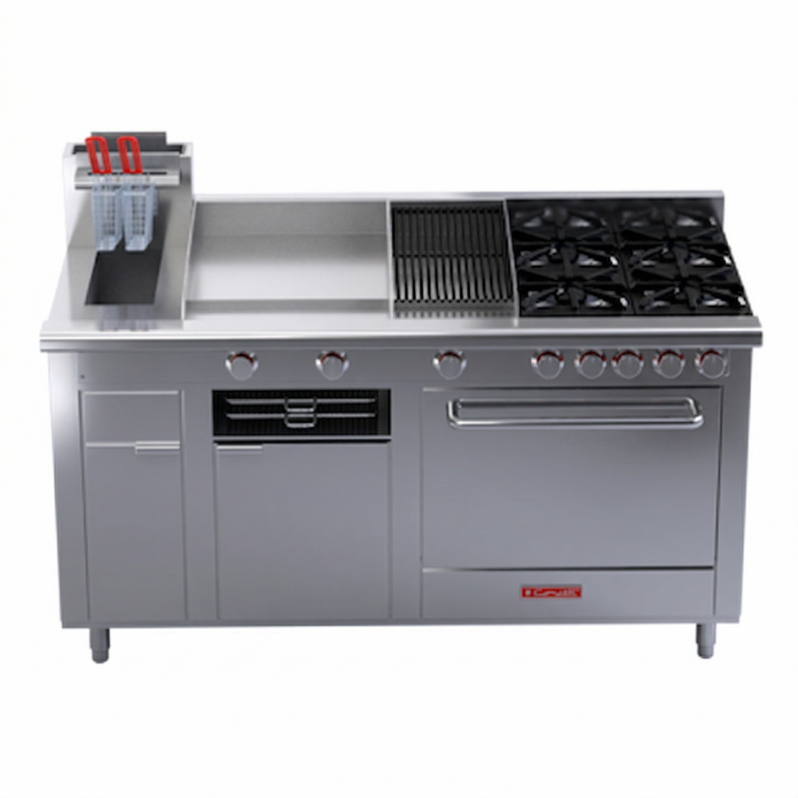 Estufa Múltiple a Gas, Asador, Plancha, Freidora, Horno Grande Coriat MULTIPLE TURBO MASTER DE PISO
