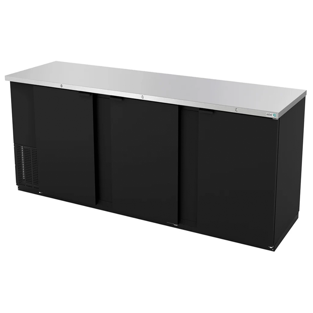 Asber ABBC-94 HC Refrigerador Contrabarra Vinil Negro 3 Puertas Solidas 26.4