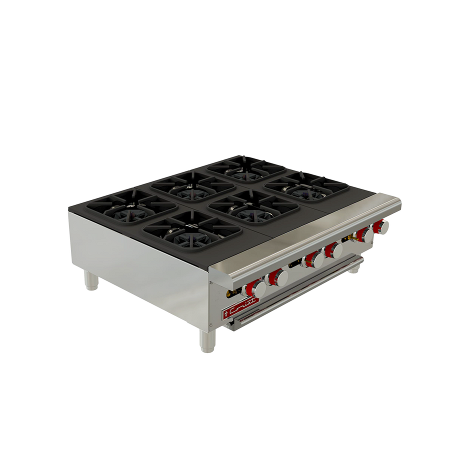 Parrilla a Gas 6 Quemadores Octagonales, 3 Parrillas Superiores Coriat PCV-6 MASTER DE MESA