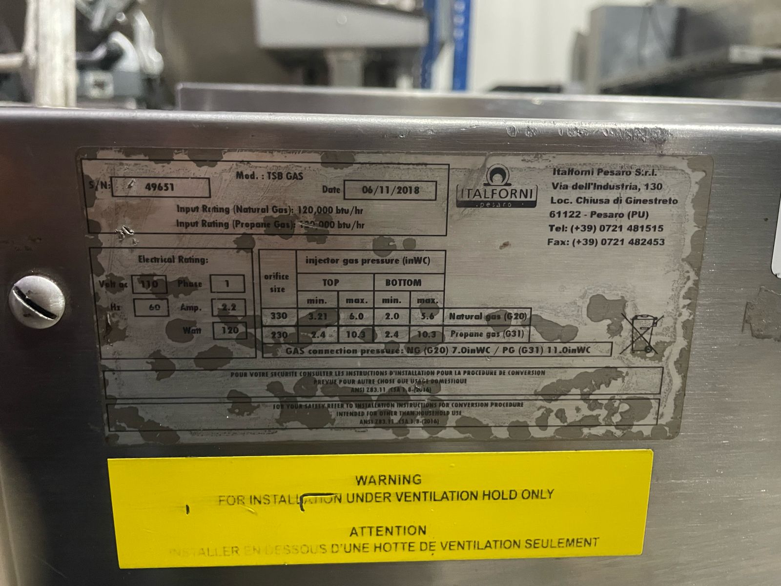 Horno Banda de Piedra 24 Pulgadas Italforni TSBg (Seminuevo)