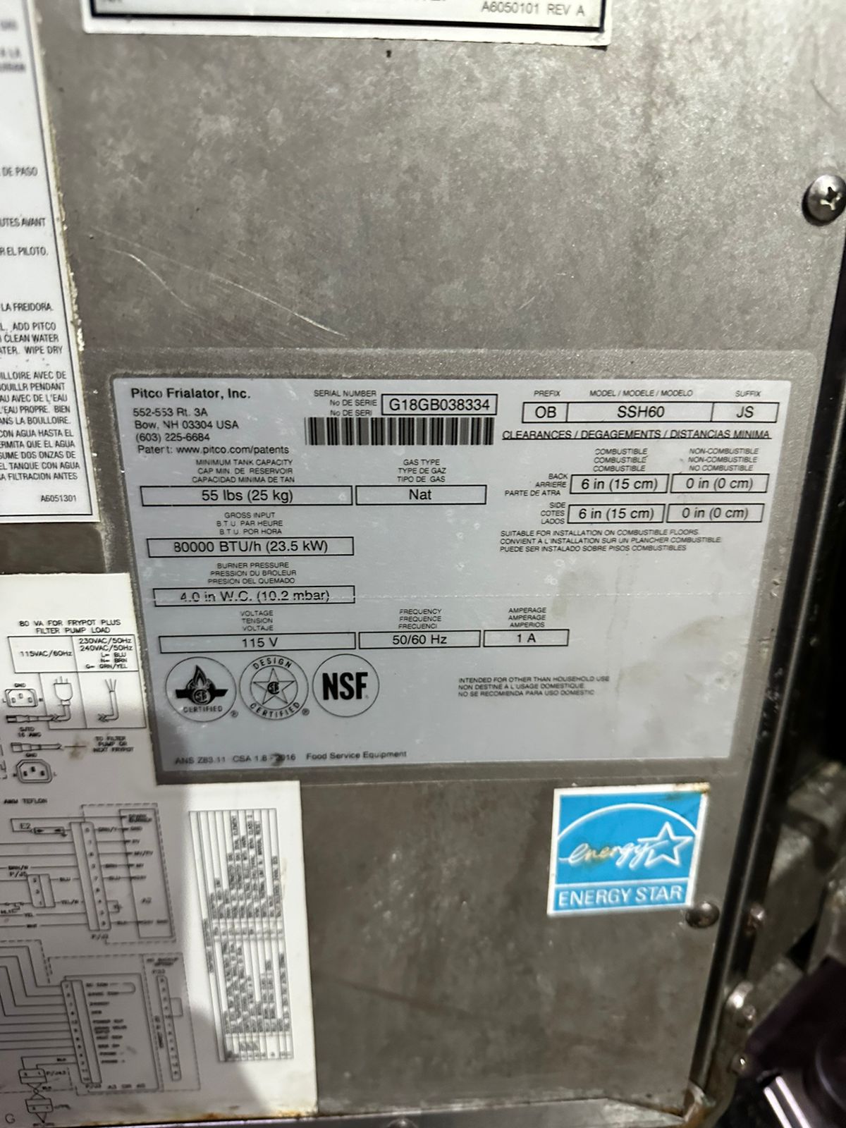 Freidora 4 Tinas Pitco SSH60/ SSH75 (Reacondicionado)