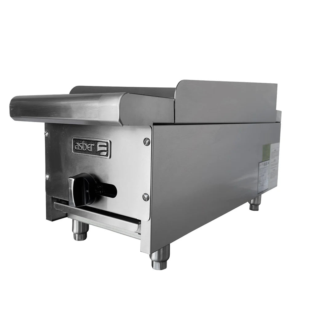 Asber AECRB-12 Asador a Gas Piedra Volcánica 12" Acero Inoxidable