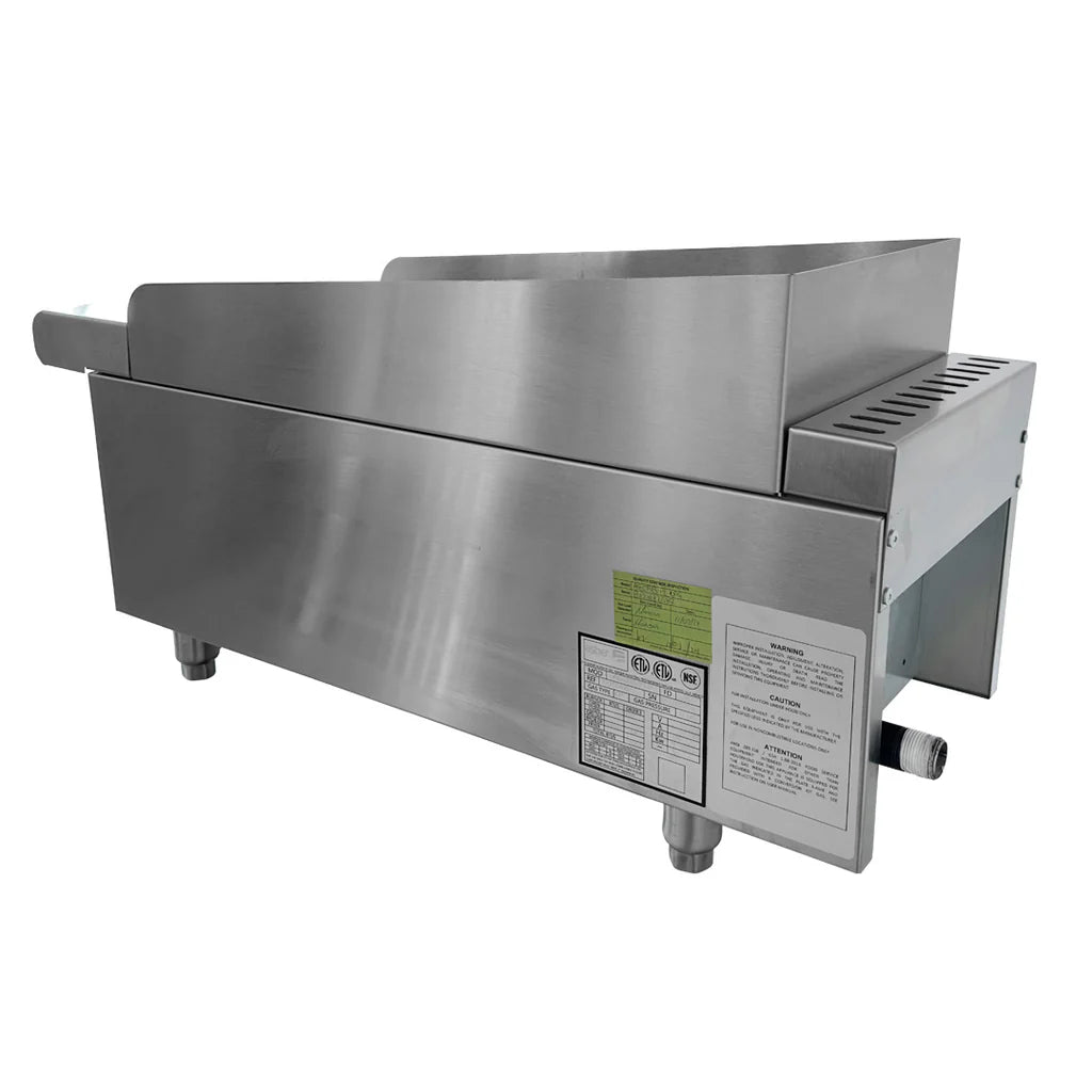 Asber AECRB-12 Asador a Gas Piedra Volcánica 12" Acero Inoxidable