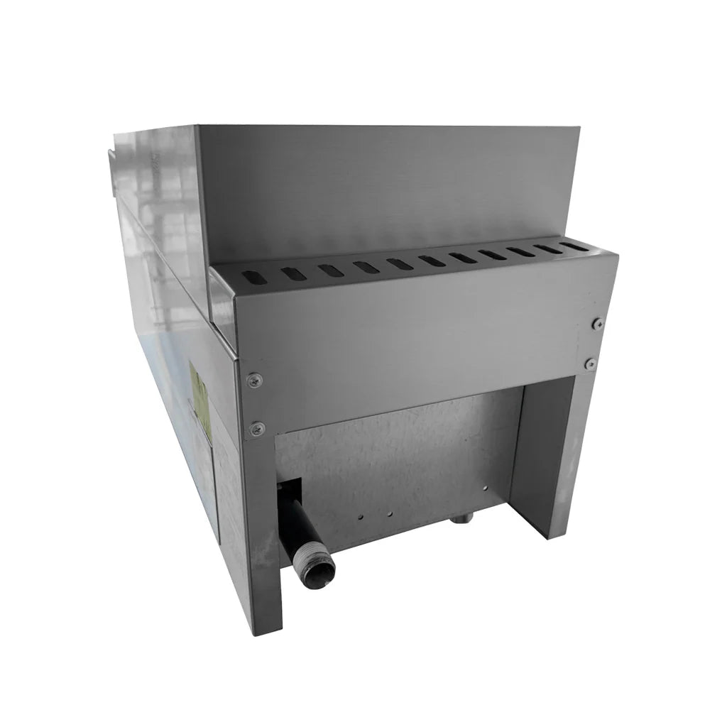 Asber AECRB-12 Asador a Gas Piedra Volcánica 12" Acero Inoxidable