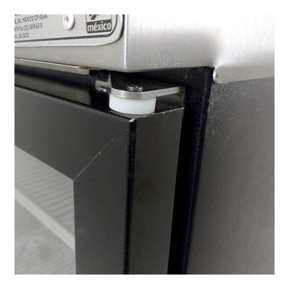 Asber ABBC-23G HC Refrigerador Contrabarra Vinil Negro 1 Puerta de Cristal 8.9 Pies