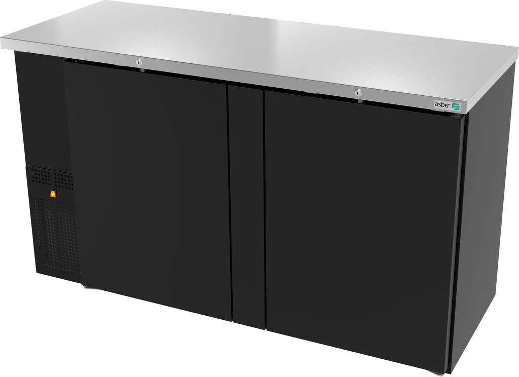 Asber ABBC-24-60 HC Refrigerador de Contrabarra Vinil Negro Puertas Solidas