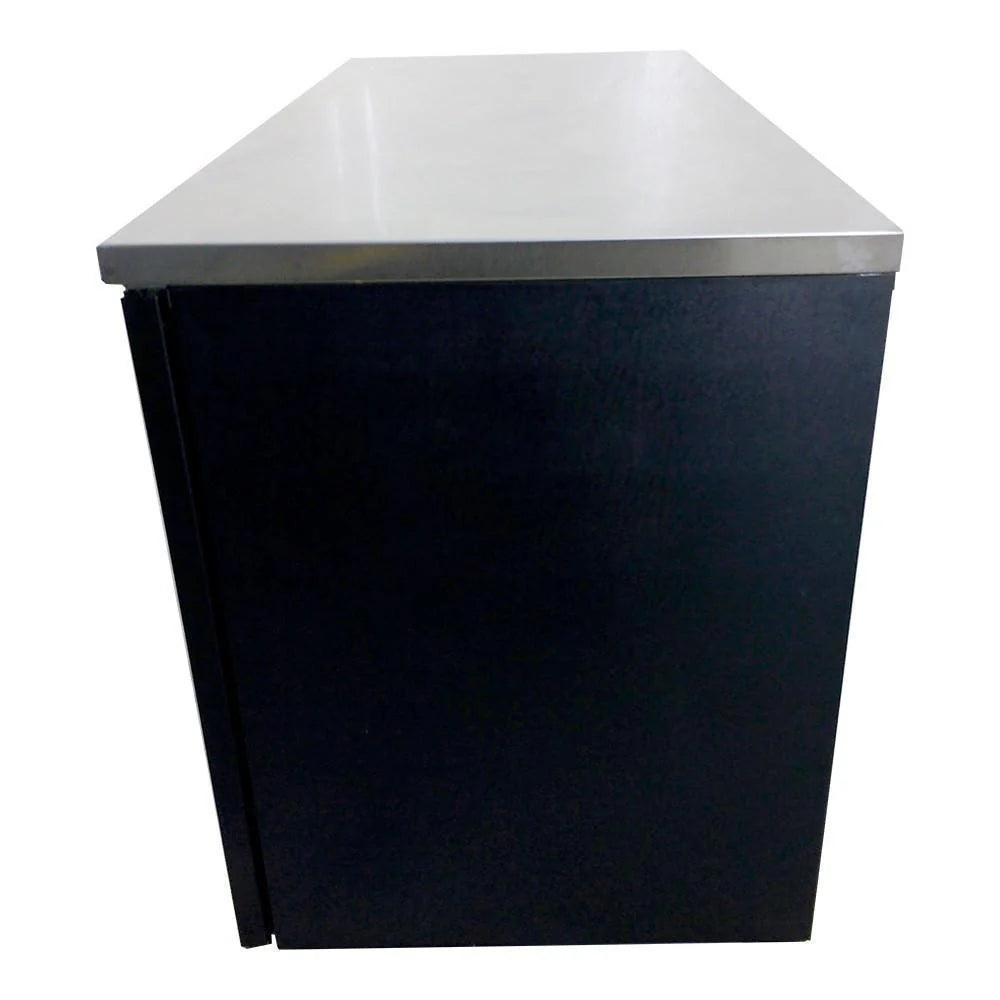 Asber ABBC-58G HC Refrigerador Contrabarra Vinil Negro 2 Puertas de Cristal 14.3 Pies