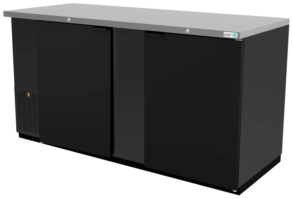 Asber ABBC-68 HC Refrigerador Contrabarra Vinil Negro 2 Puertas Solidas 26.3