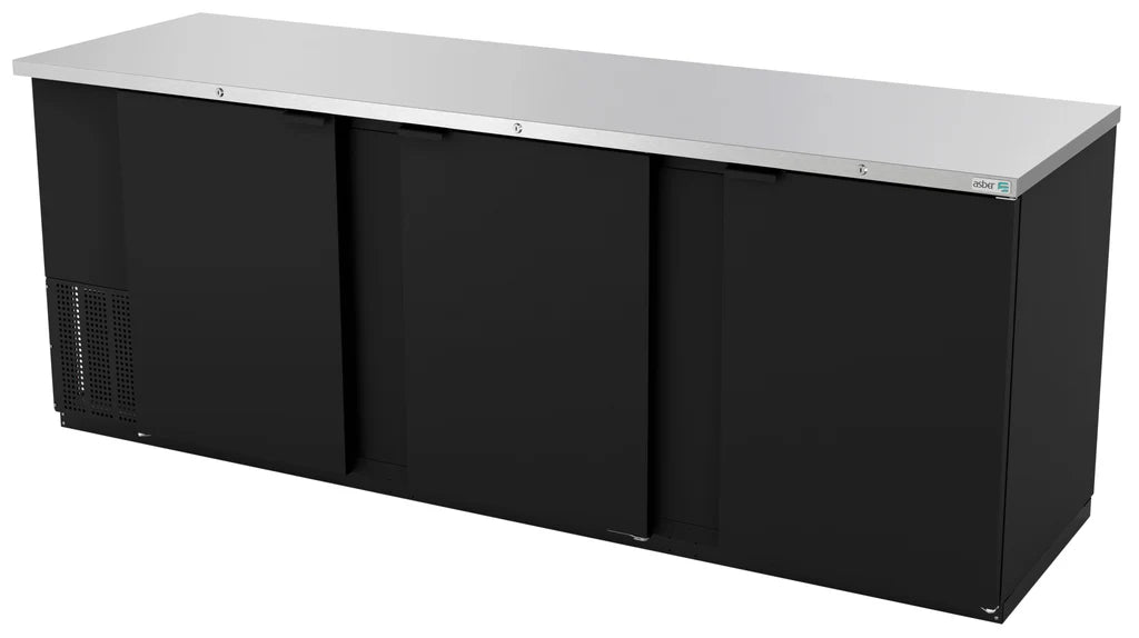 Asber ABBC-94 HC Refrigerador Contrabarra Vinil Negro 3 Puertas Solidas 26.4