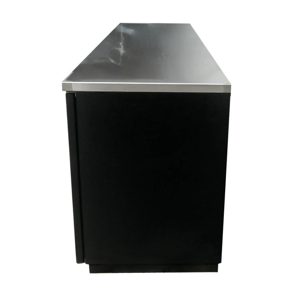 Asber ABBC-94G HC Refrigerador Contrabarra Vinil Negro 3 Puertas de Cristal 26.4 Pies