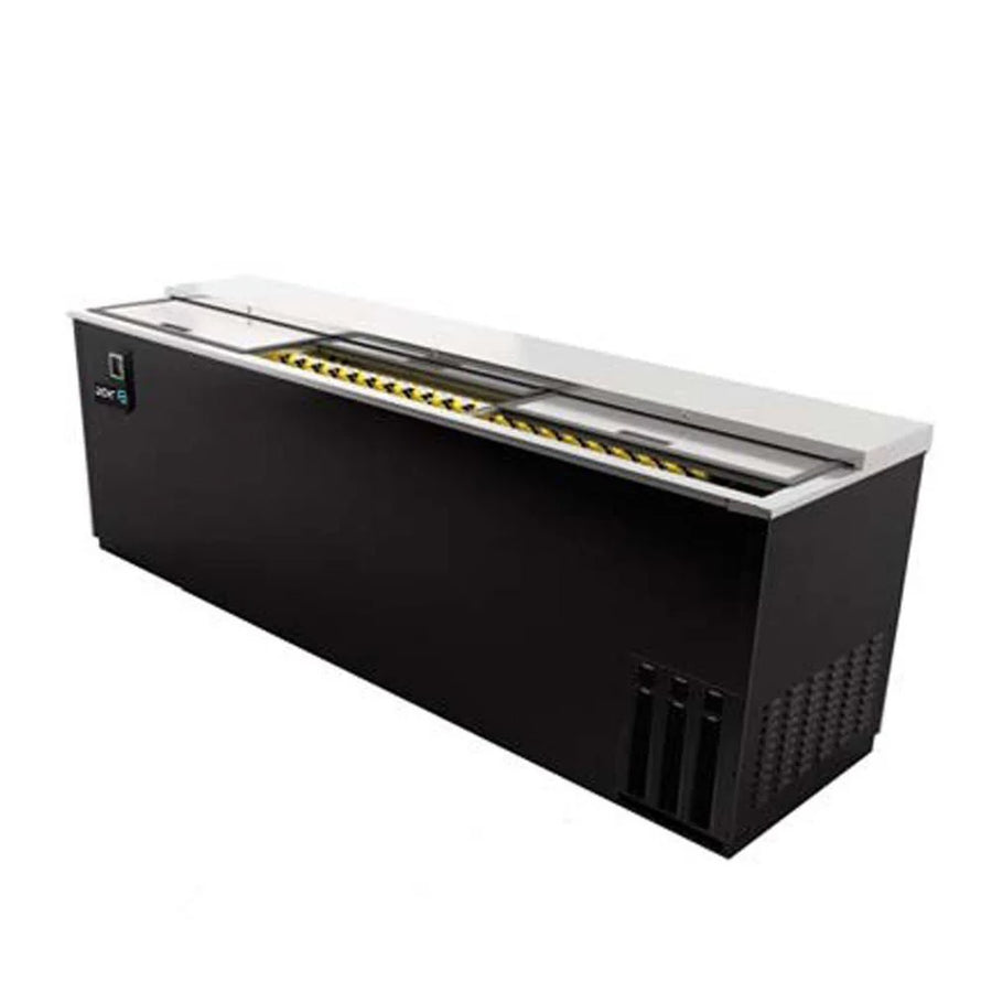 Asber ADBC-80 HC Botellero en Vinil Negro 3 Puertas Acero Inoxidable 25 Pies
