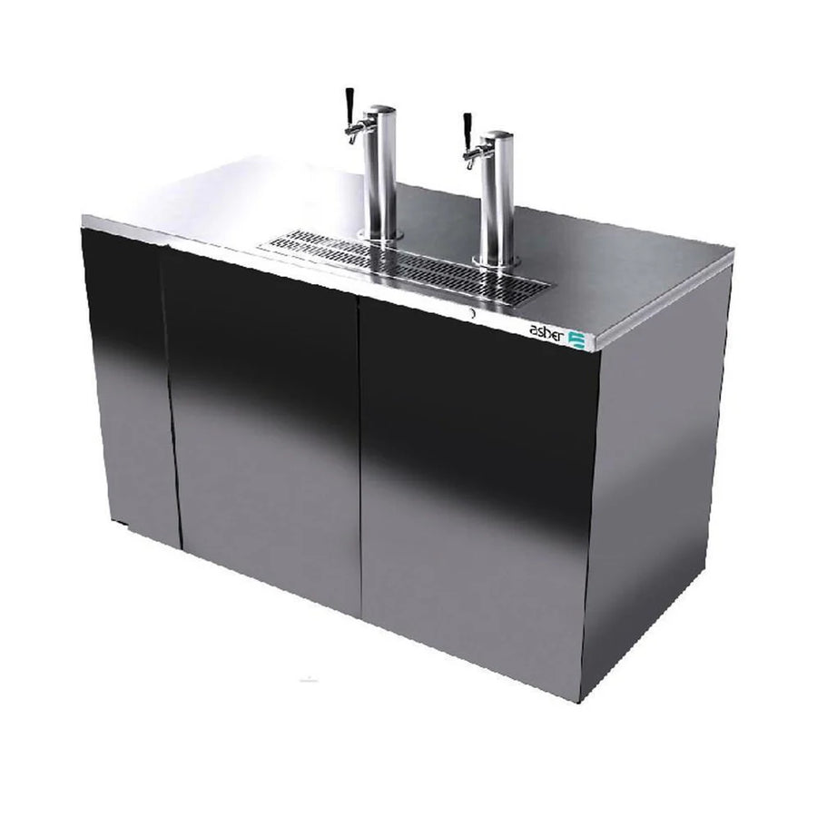 Dispensador de Cerveza 2 Puertas Acero Inoxidable Asber ADDC-58-S-HC