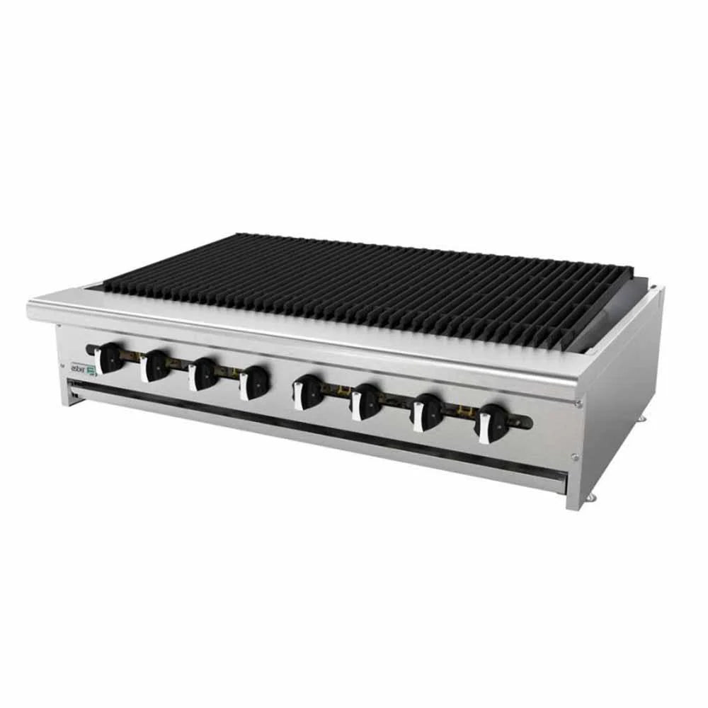 Asber AECRB-48 Asador a Gas - Piedra Volcanica 48" Acero Inoxidable