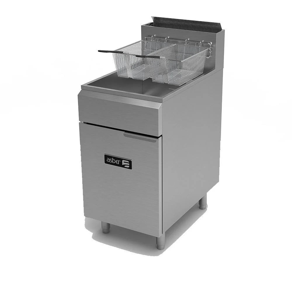 Asber AEF-75-S Freidora de Inmersión a Gas 4 Quemadores Acero Inoxidable
