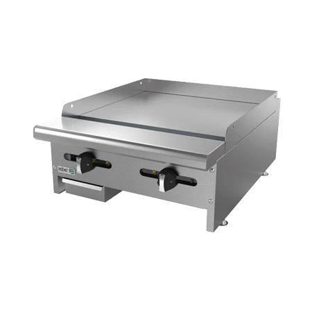 Asber AEMG-24-H LPG Plancha Lisa a Gas con Placa de 3/4″ 2 Quemadores