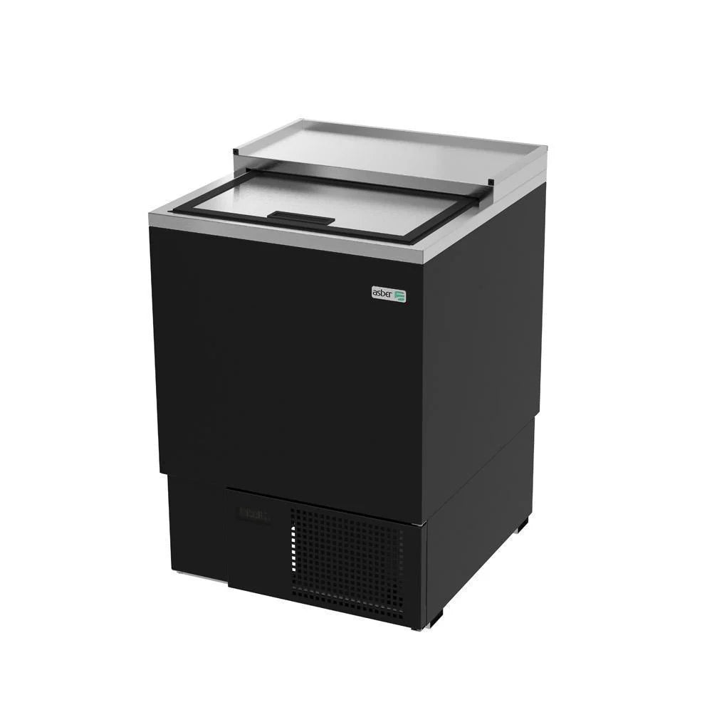 Asber AGF-24 HC Congelador Glass Froster en Vinil Negro Puerta Solida