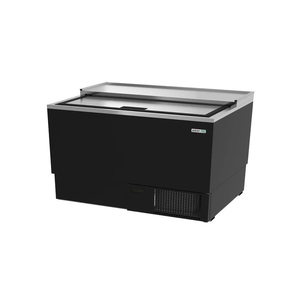 Asber AGF-36 HC Congelador Glass Froster en Vinil Negro Puerta Solida
