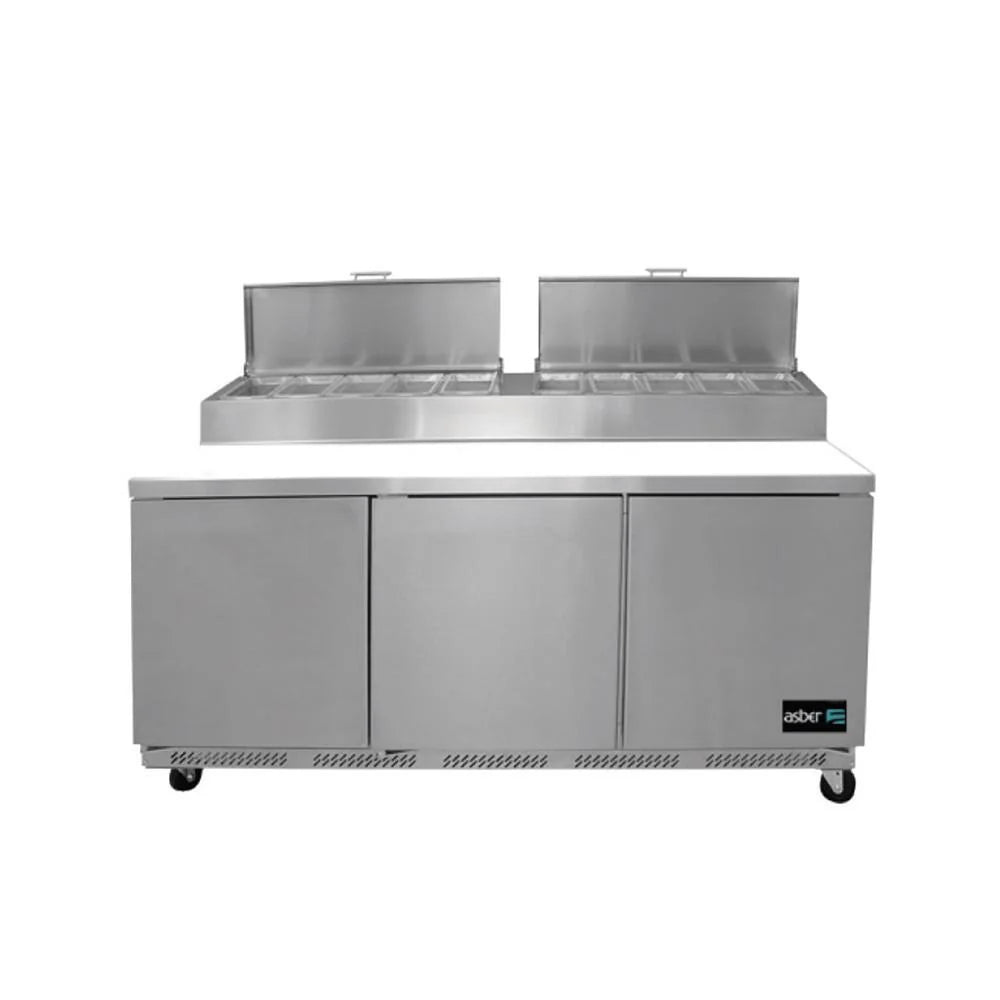Asber APTP-72 HC Mesa refrigerada de preparación para pizza 3 Puertas