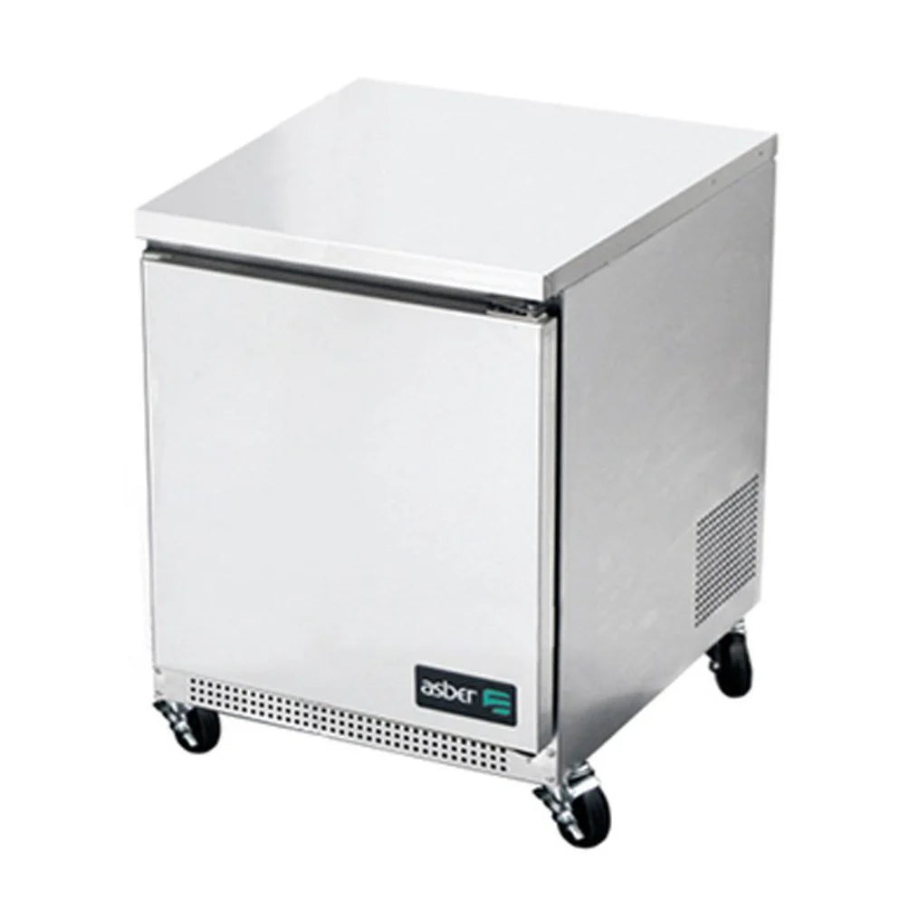 Asber AUTF-27 HC Mesa Refrigerada Congelador 1 Puerta Solida 6.1 Pies Acero