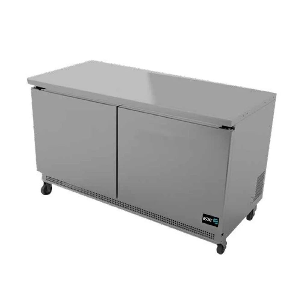 Asber AUTR-60 HC Mesa Refrigerada Bajo Mostrador 2 Puertas Solidas 15 Pies Acero