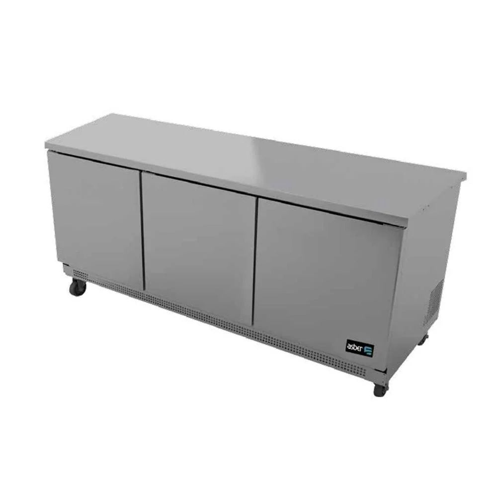 Asber AUTR-72 HC Mesa refrigerada bajo mostrador 3 puertas solidas