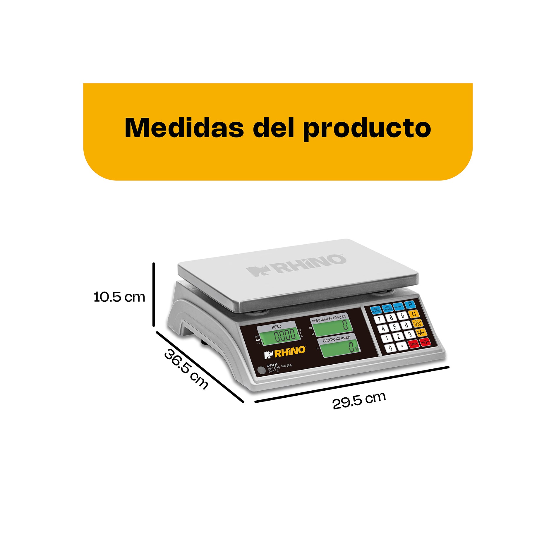 Rhino BACO-30 Basculas Contadora 30 Kg