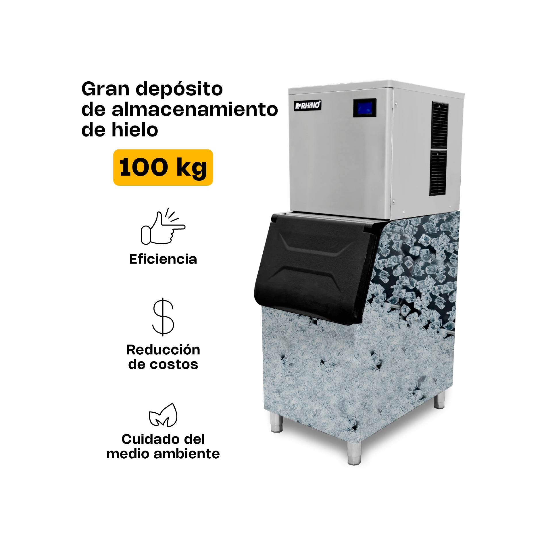 Rhino FAHIEL-200 Fabrica De Hielo 200Kg / 24Hr 750 W 115V