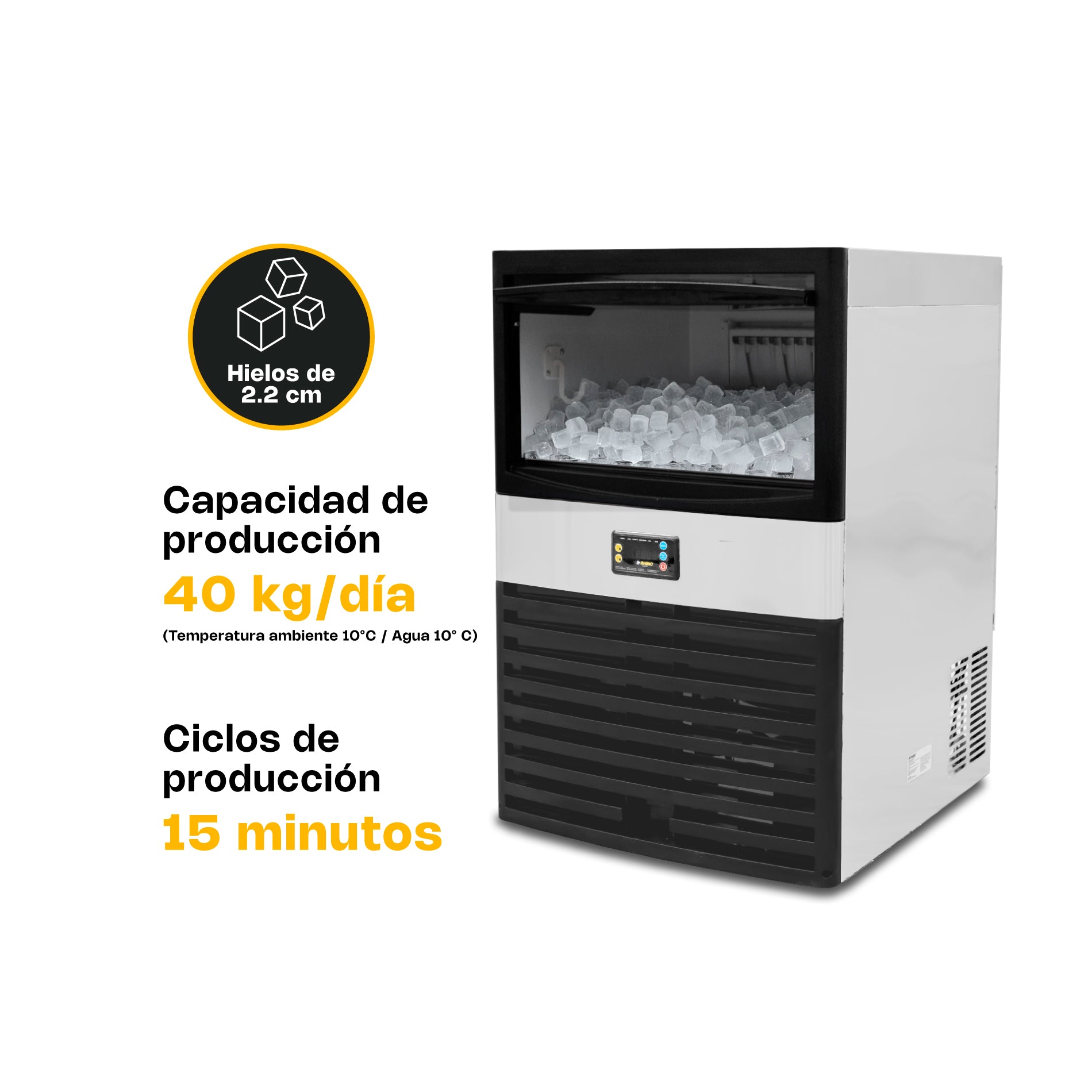 Rhino FAHIEL-40 Fabrica De Hielo 40Kg / 24Hr 200 W 115V