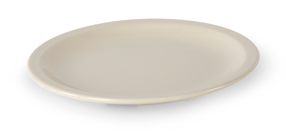 Plato Redondo de Melamina Concassé 25 cm Beige #Color_Beige