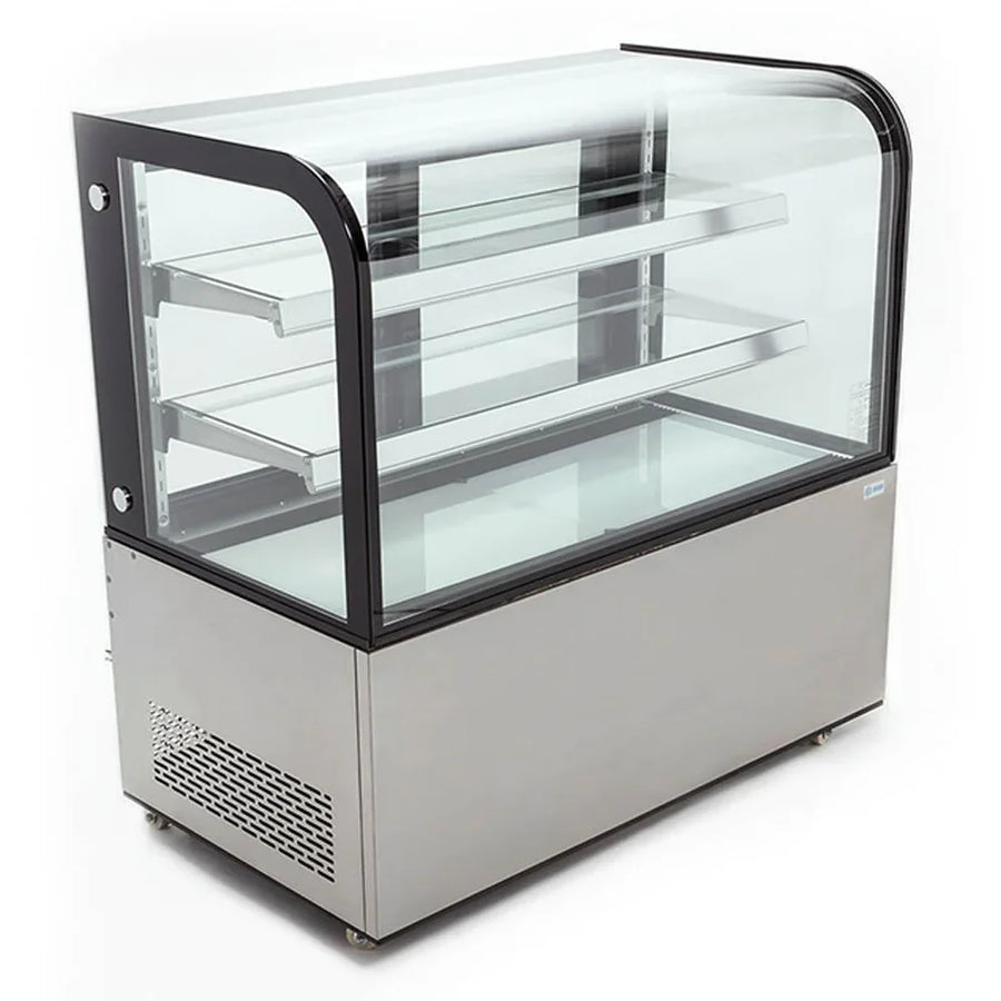 ARC-370Y MIGSA VITRINA REFRIGERADA DE PISO CON CRISTAL CURVO DE 120 CM DE FRENTE
