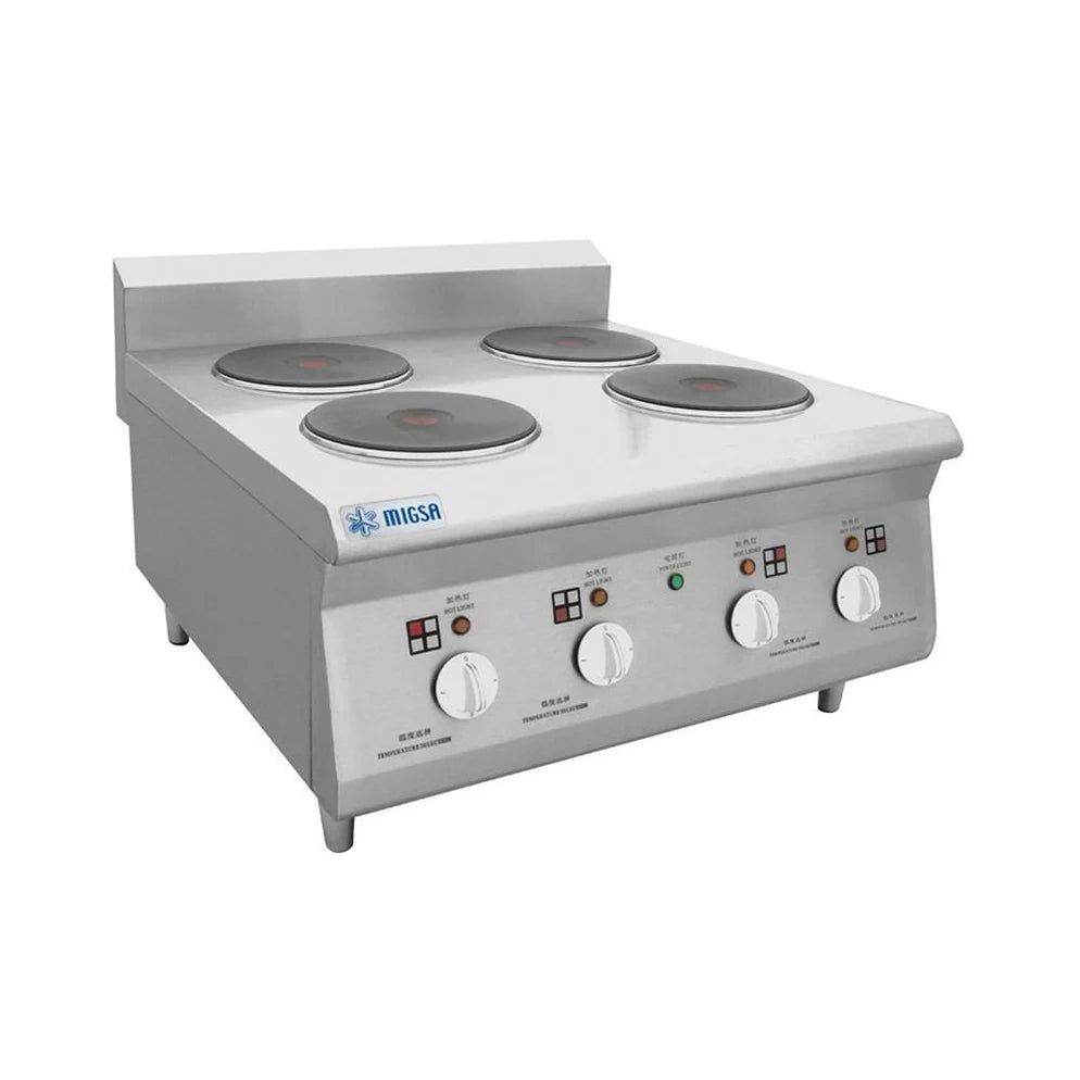Migsa BN600-E603 Parrilla Eléctrica Con 4 Platos Calientes 8 Kw 220V