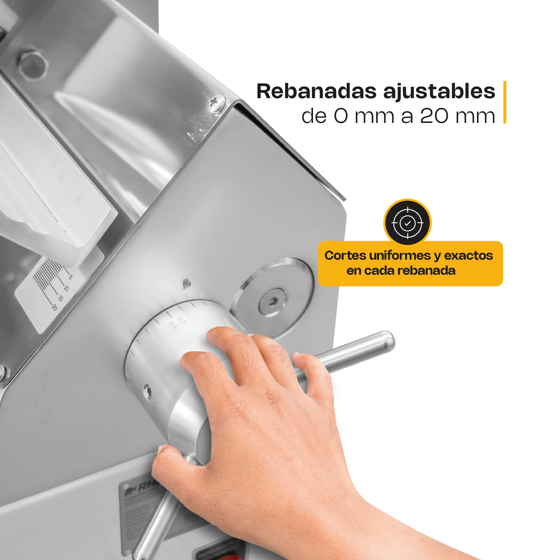 Rhino REBAC-363 Rebanadora Automática para Carne Semi Congelada 30 Kg 1 Hp 110V