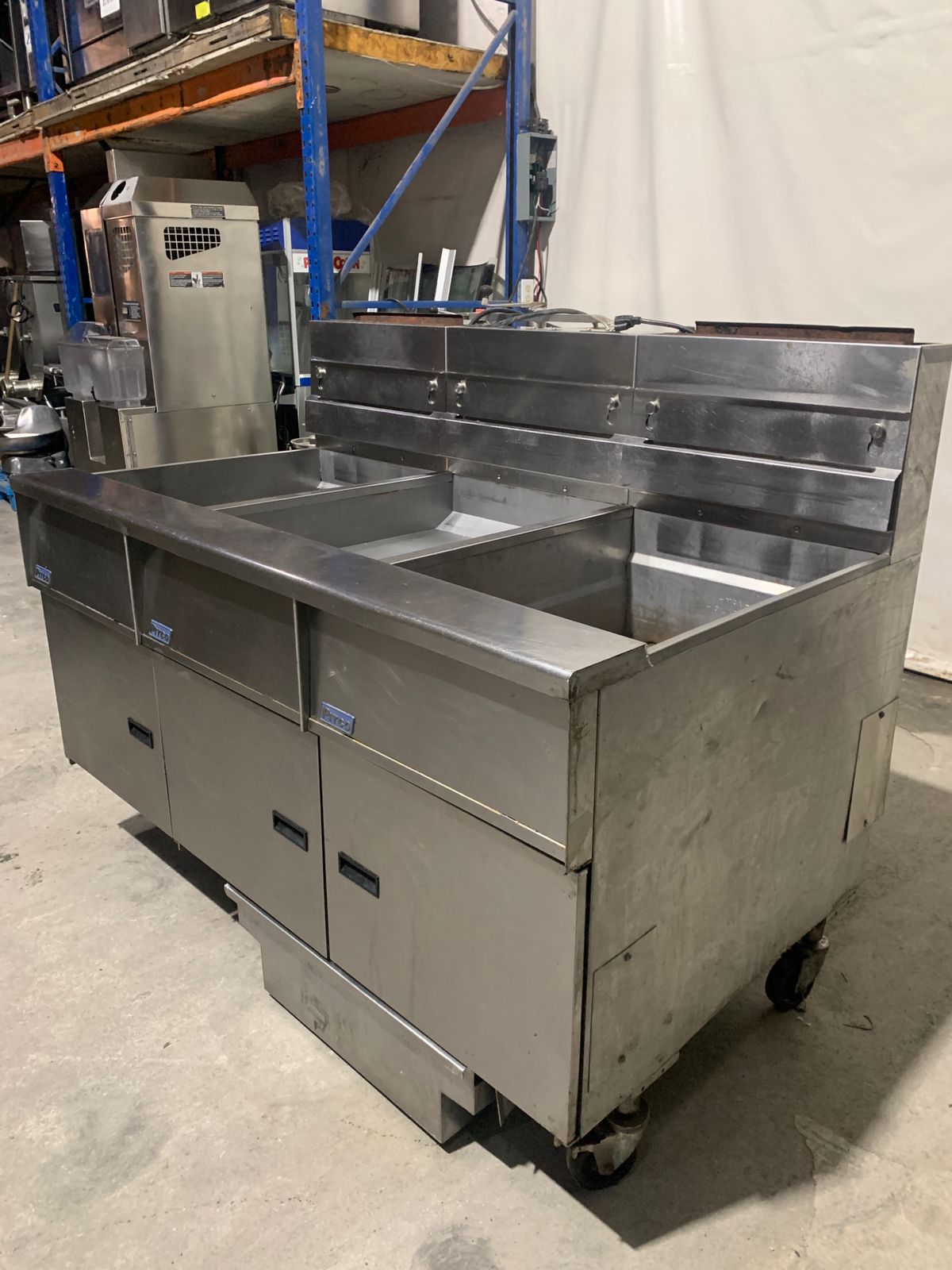 Freidora 2 Tinas Pitco con escurridor y cajón filtrador (Reacondicionado)