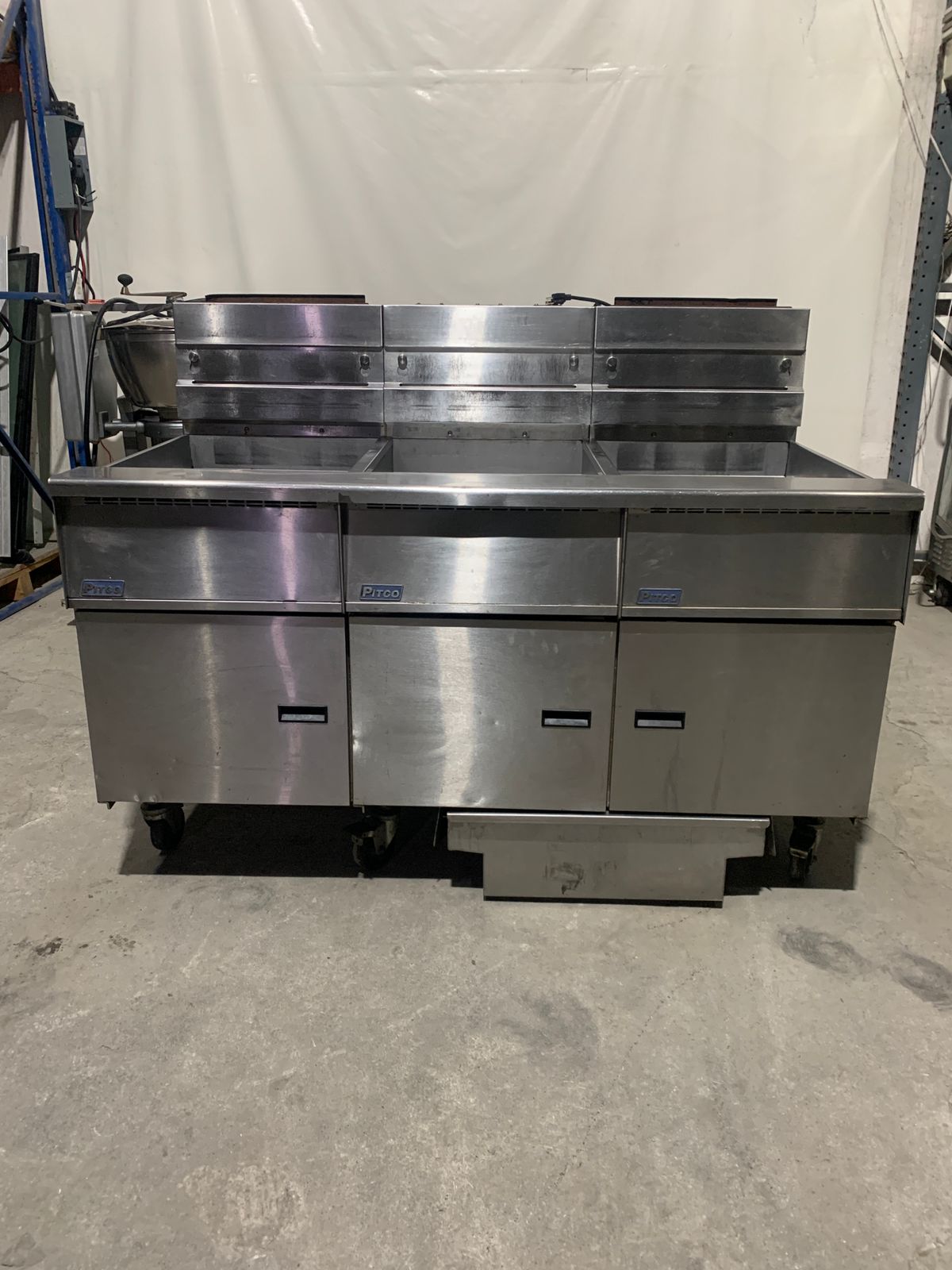 Freidora 2 Tinas Pitco con escurridor y cajón filtrador (Reacondicionado)