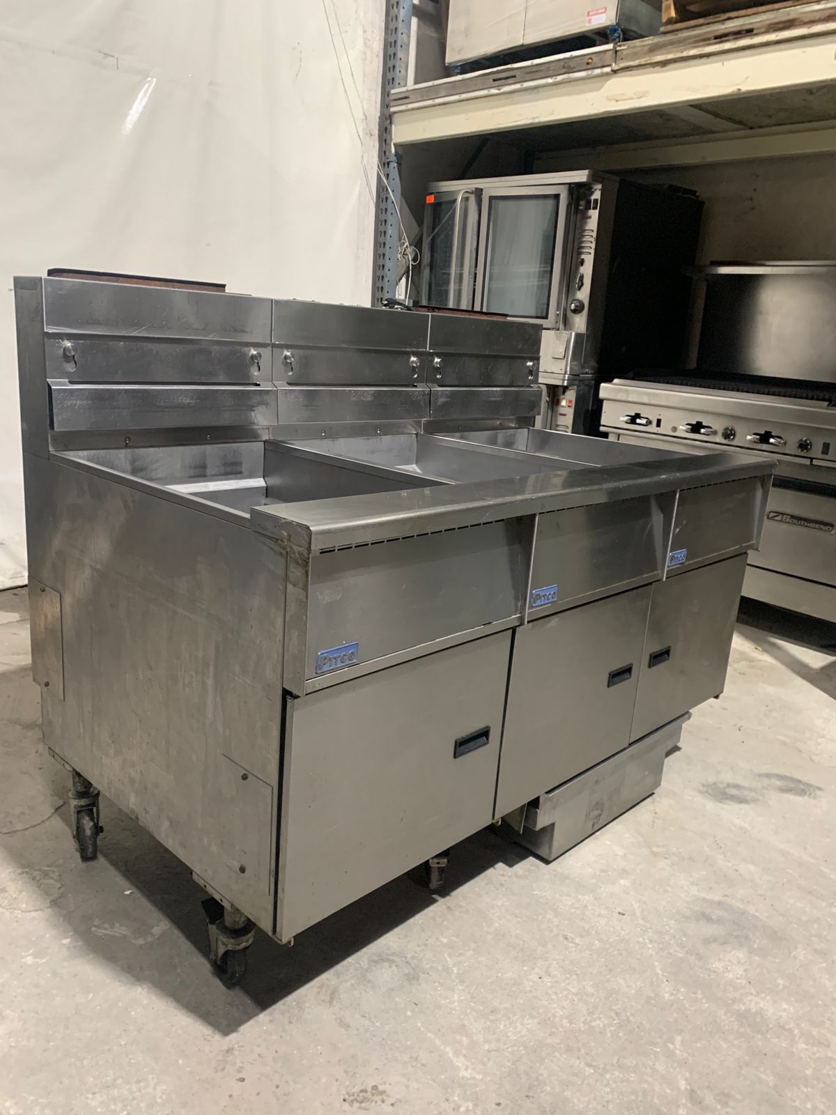 Freidora 2 Tinas Pitco con escurridor y cajón filtrador (Reacondicionado)