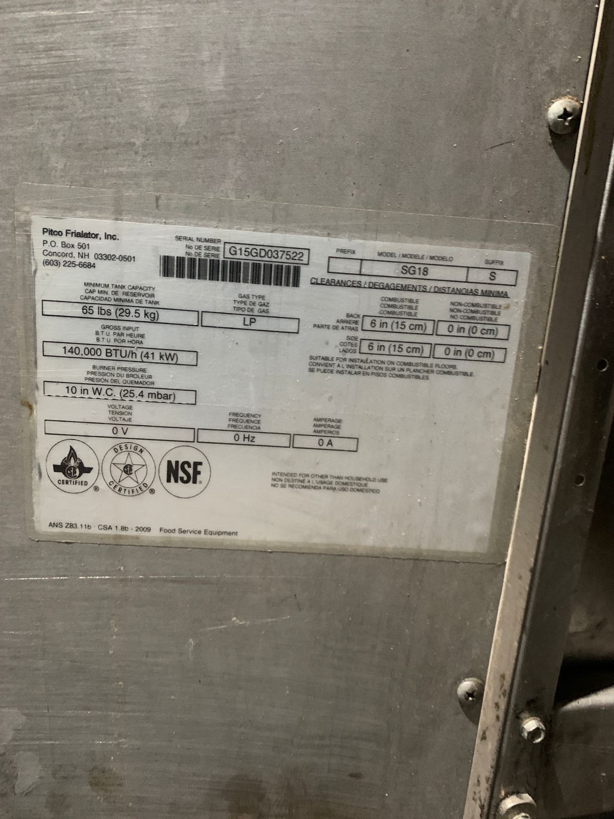 Freidora 2 Tinas Pitco con escurridor y cajón filtrador (Reacondicionado)