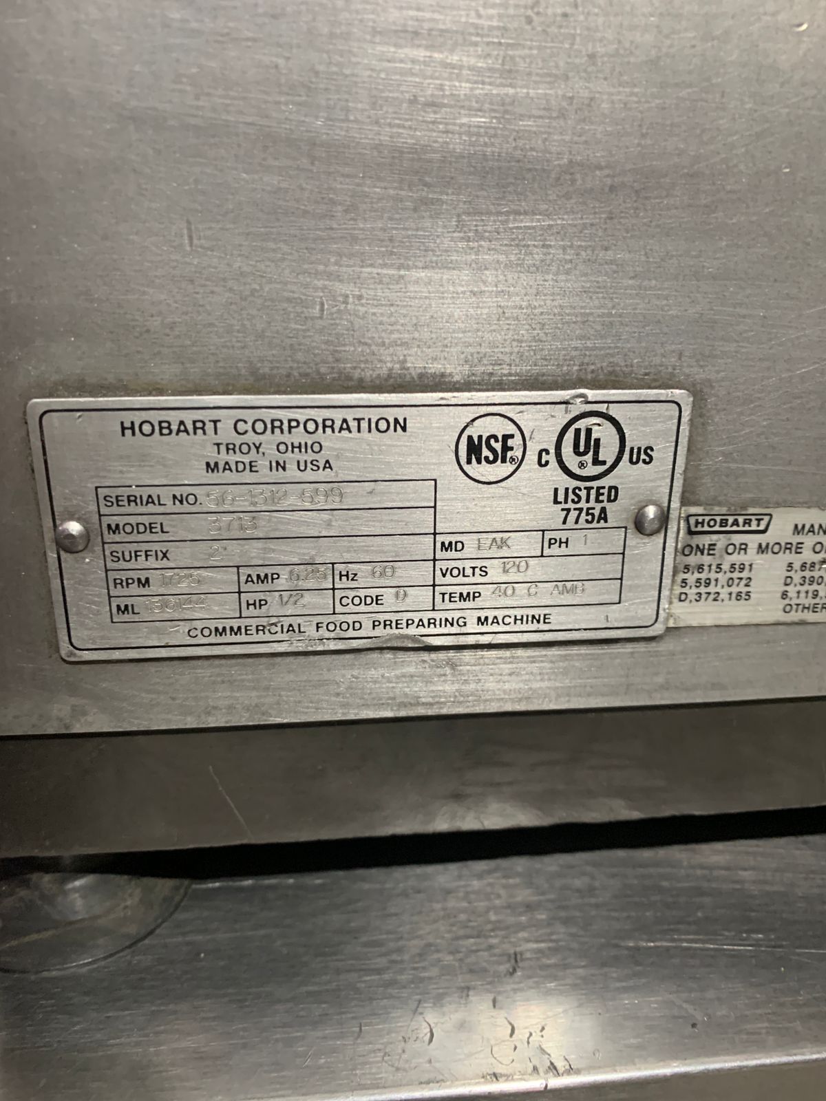 Rebanadora Manual Hobart 3713 (Reacondicionado)
