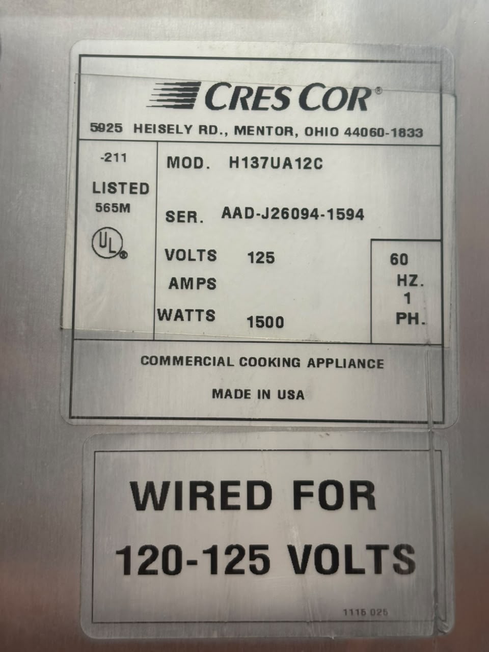 Gabinete Caliente Móvil (Reposador) Cres Cor H137UA12C (Reacondicionado)