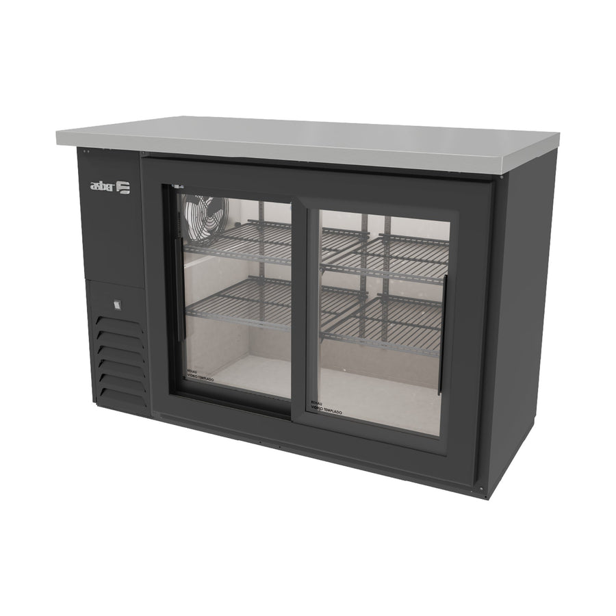 Refrigerador Contrabarra Slim 2 Puertas de Cristal Corredizas Asber ABBC-24-48-G-SD-HC