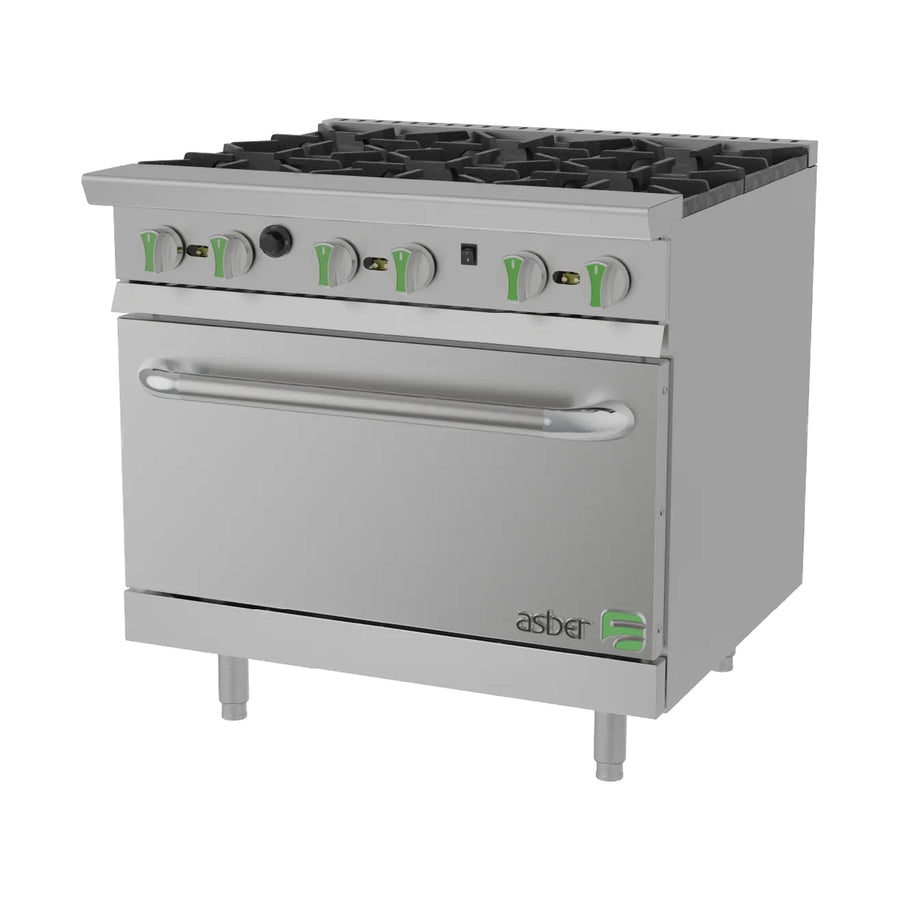 Estufa 6 Quemadores con Horno de Convección Asber AER-6-36-C-EM