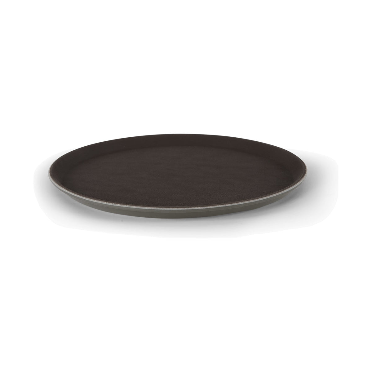 Charola Redonda Antiderrapante Concassé 14" Café #Color_Café