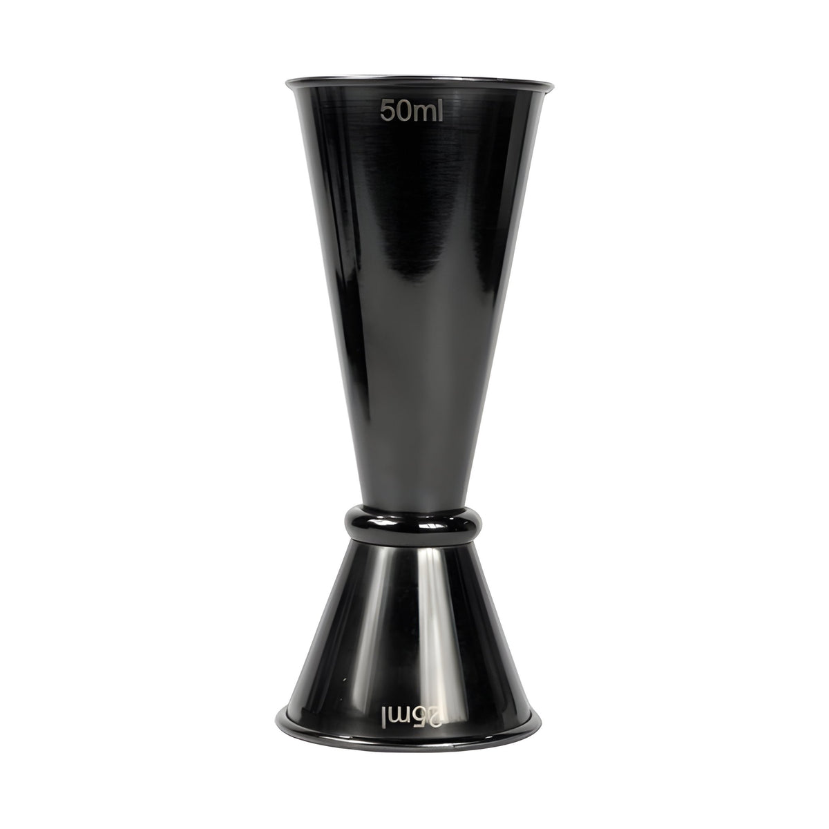 Jigger Tipo Japonés de Acero Inoxidable Concassé 25/50 ml Negro #Acabado_Negro