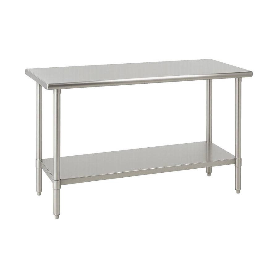 Mesa de Trabajo de Acero Inoxidable con Entrepaño Galvanizado Concassé 60 x 120 x 86 cm