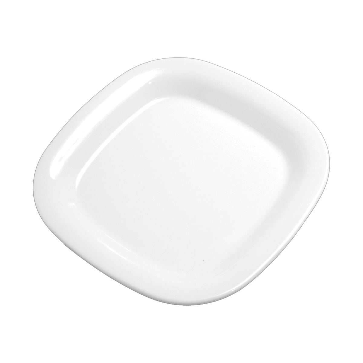 Plato Cuadrado Rim de Melamina Premium Concassé 20 cm Blanco #Color_Blanco