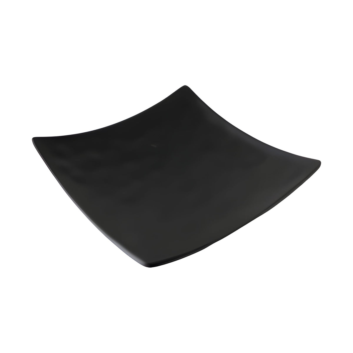 Plato Cuadrado Corrugado de Melamina Negro Concassé 15 cm