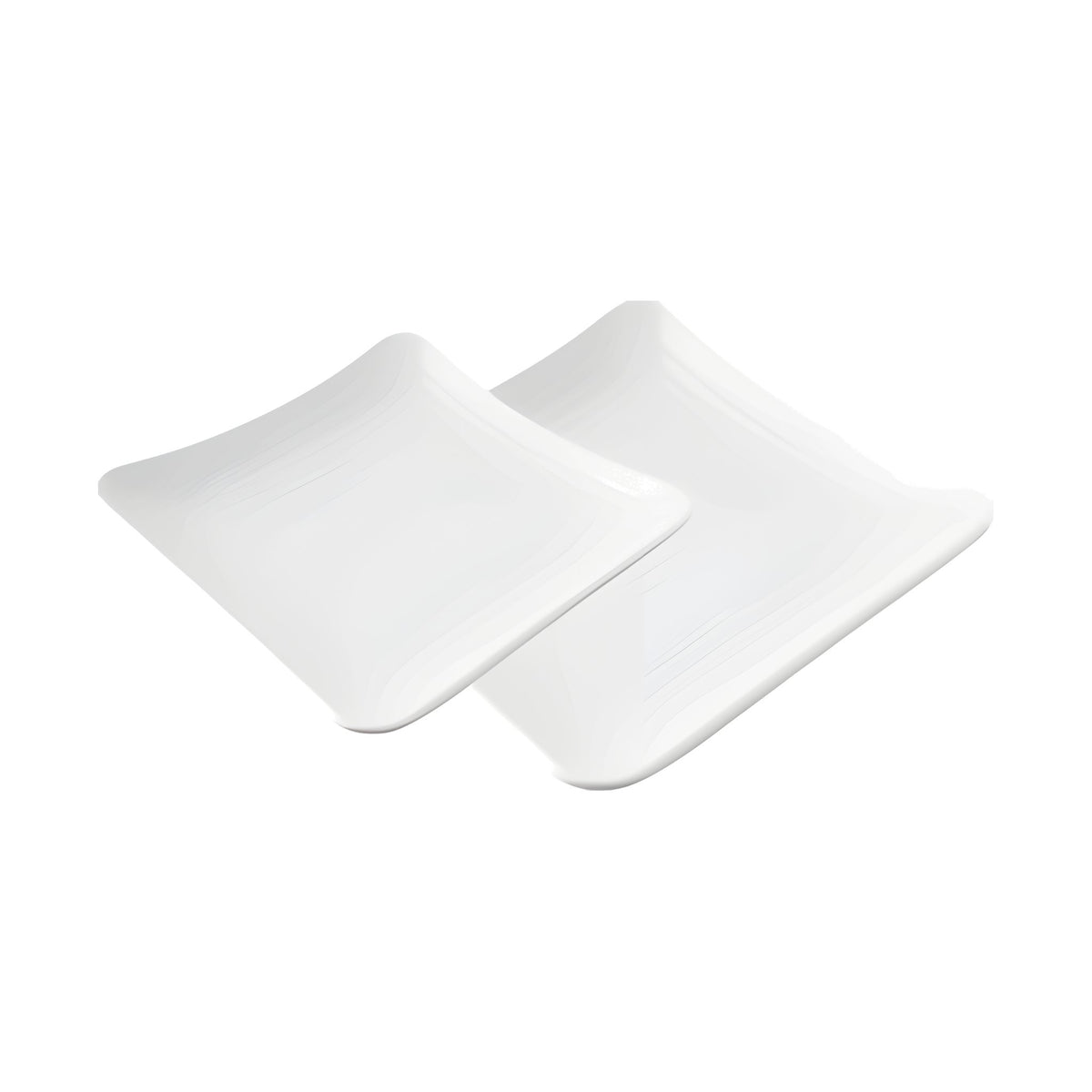 Plato Cuadrado con Relieve de Melamina Blanco Concassé 19 cm