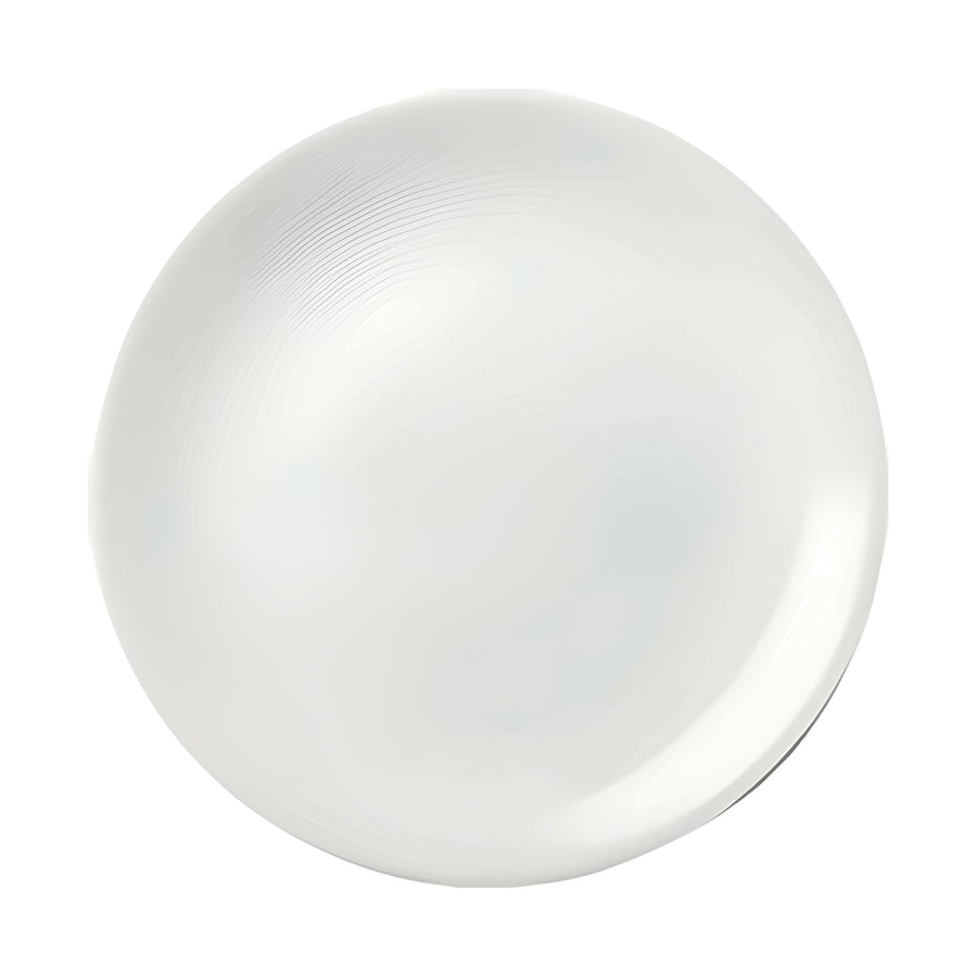 Plato Liso de Melamina Premium Blanco Concassé 20 x 1.6 cm