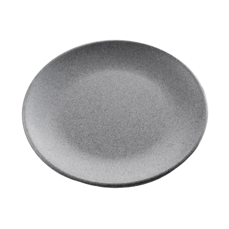 Plato de Lujo Liso de Melamina Gris Concassé 27 cm