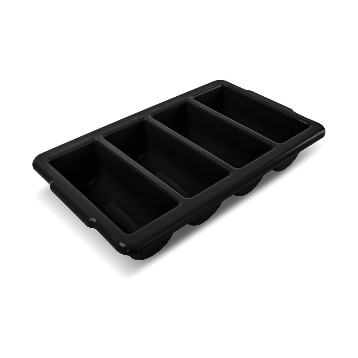 Caja de Polipropileno para Cubiertos 4 Divisiones Concassé Negro #Color_Negro