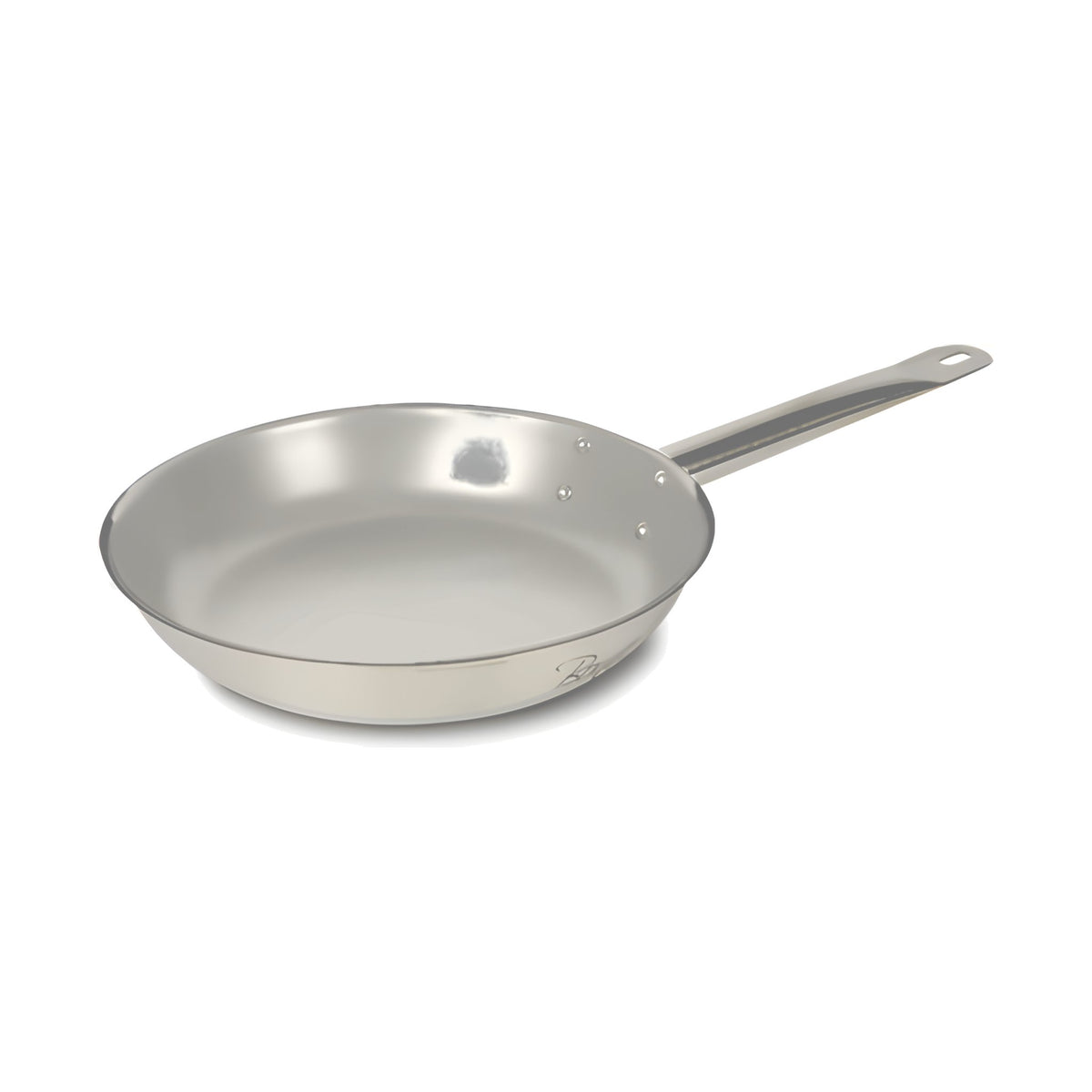 Sartén de Acero Inoxidable con Fondo Difusor Concassé 12" Natural #Acabado_Natural